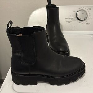 J.Crew Lug-sole Chelsea Boot size 8.5 
Black